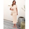 ANRABESS Women’s 2 Piece Striped Sweater Skirt Set(Beige)