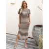 ANRABESS Women’s 2 Piece Striped Sweater Skirt Set(Beige Black)