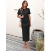 ANRABESS Women’s 2 Piece Striped Sweater Skirt Set(Black)