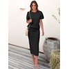 ANRABESS Women’s 2 Piece Striped Sweater Skirt Set(Black)