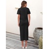 ANRABESS Women’s 2 Piece Striped Sweater Skirt Set(Black)