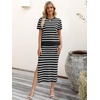 ANRABESS Women’s 2 Piece Striped Sweater Skirt Set(Black White)
