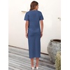 ANRABESS Women’s 2 Piece Striped Sweater Skirt Set(Dark Blue)