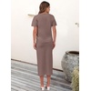 ANRABESS Women’s 2 Piece Striped Sweater Skirt Set(Nutmeg)