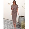 ANRABESS Women’s 2 Piece Striped Sweater Skirt Set(Nutmeg)