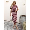 ANRABESS Women’s 2 Piece Striped Sweater Skirt Set(Red White)