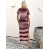 ANRABESS Women’s 2 Piece Striped Sweater Skirt Set(Red White)