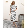 ANRABESS Women’s 2 Piece Striped Sweater Skirt Set(White Black)