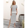 ANRABESS Women’s 2 Piece Striped Sweater Skirt Set(White Black)