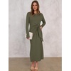 ANRABESS Women’s Fall Long Sleeve Casual Maxi Dress(Army Green)