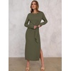 ANRABESS Women’s Fall Long Sleeve Casual Maxi Dress(Army Green)