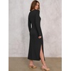 ANRABESS Women’s Fall Long Sleeve Casual Maxi Dress(Black)