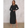 ANRABESS Women’s Fall Long Sleeve Casual Maxi Dress(Black)