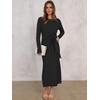 ANRABESS Women’s Fall Long Sleeve Casual Maxi Dress(Black)