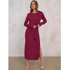 ANRABESS Women’s Fall Long Sleeve Casual Maxi Dress(Burgundy)