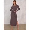 ANRABESS Women’s Fall Long Sleeve Casual Maxi Dress(Coffee)