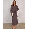 ANRABESS Women’s Fall Long Sleeve Casual Maxi Dress(Coffee)