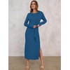 ANRABESS Women’s Fall Long Sleeve Casual Maxi Dress(Cyan)