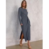 ANRABESS Women’s Fall Long Sleeve Casual Maxi Dress(Deep Gray)