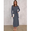 ANRABESS Women’s Fall Long Sleeve Casual Maxi Dress(Deep Gray)