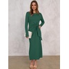 ANRABESS Women’s Fall Long Sleeve Casual Maxi Dress(Deep Green)