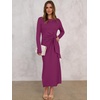 ANRABESS Women’s Fall Long Sleeve Casual Maxi Dress(Deep Purple)