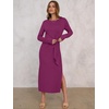 ANRABESS Women’s Fall Long Sleeve Casual Maxi Dress(Deep Purple)