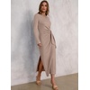 ANRABESS Women’s Fall Long Sleeve Casual Maxi Dress(Khaki)
