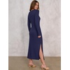 ANRABESS Women’s Fall Long Sleeve Casual Maxi Dress(Navy Blue)