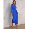 ANRABESS Women’s Fall Long Sleeve Casual Maxi Dress(Royal Blue)