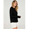 ANRABESS Womens Fall Long Sleeve Lightweight Sweaters(Black)