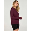 ANRABESS Womens Fall Long Sleeve Lightweight Sweaters(Wine Red)