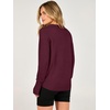 ANRABESS Womens Fall Long Sleeve Lightweight Sweaters(Wine Red)
