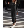 ANRABESS Womens Long Sleeve Maxi Fall Knit Sweater Dress(Black)