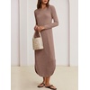 ANRABESS Womens Long Sleeve Maxi Fall Knit Sweater Dress(Khaki)