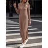 ANRABESS Womens Long Sleeve Maxi Fall Knit Sweater Dress(Khaki)