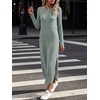 ANRABESS Womens Long Sleeve Maxi Fall Knit Sweater Dress(Light Green)