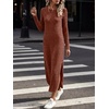 ANRABESS Womens Long Sleeve Maxi Fall Knit Sweater Dress(Rust Orange)