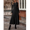 ANRABESS Womens Long Sleeve Ribbed Knit Fall Casual Maxi Dress(Black)