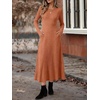 ANRABESS Womens Long Sleeve Ribbed Knit Fall Casual Maxi Dress(Caramel)