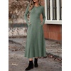 ANRABESS Womens Long Sleeve Ribbed Knit Fall Casual Maxi Dress(Green)
