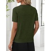ANRABESS Womens Short Sleeve Sweater Top Wool Blend Business Casual Outfits(Army Green)