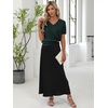 ANRABESS Womens Short Sleeve Sweater Top Wool Blend Business Casual Outfits(Dark Green)