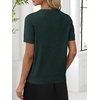 ANRABESS Womens Short Sleeve Sweater Top Wool Blend Business Casual Outfits(Dark Green)