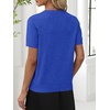 ANRABESS Womens Short Sleeve Sweater Top Wool Blend Business Casual Outfits(Royal Blue)