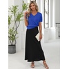 ANRABESS Womens Short Sleeve Sweater Top Wool Blend Business Casual Outfits(Royal Blue)