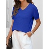 ANRABESS Womens Short Sleeve Sweater Top Wool Blend Business Casual Outfits(Royal Blue)