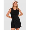 ANRABESS Womens Summer Dresses 2026 Bodycon Sleeveless Romper Skort Twist Waist Night Out Vacation Mini Dress Built in Shorts(Black)