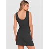ANRABESS Womens Summer Dresses 2026 Bodycon Sleeveless Romper Skort Twist Waist Night Out Vacation Mini Dress Built in Shorts(Deep Gray)