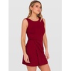 ANRABESS Womens Summer Dresses 2026 Bodycon Sleeveless Romper Skort Twist Waist Night Out Vacation Mini Dress Built in Shorts(Deep Red)